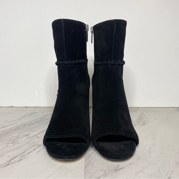 Vince Camuto Sashane Open Toe Black Suede Boot 5.5 - Picture 2 of 15